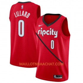 Maillot NBA Portland Trail Blazers Damian Lillard 0 2018-19 Nike Rouge Swingman - Homme